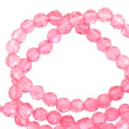 Faceted Natural stone beads 2mm crystal Carnation pink